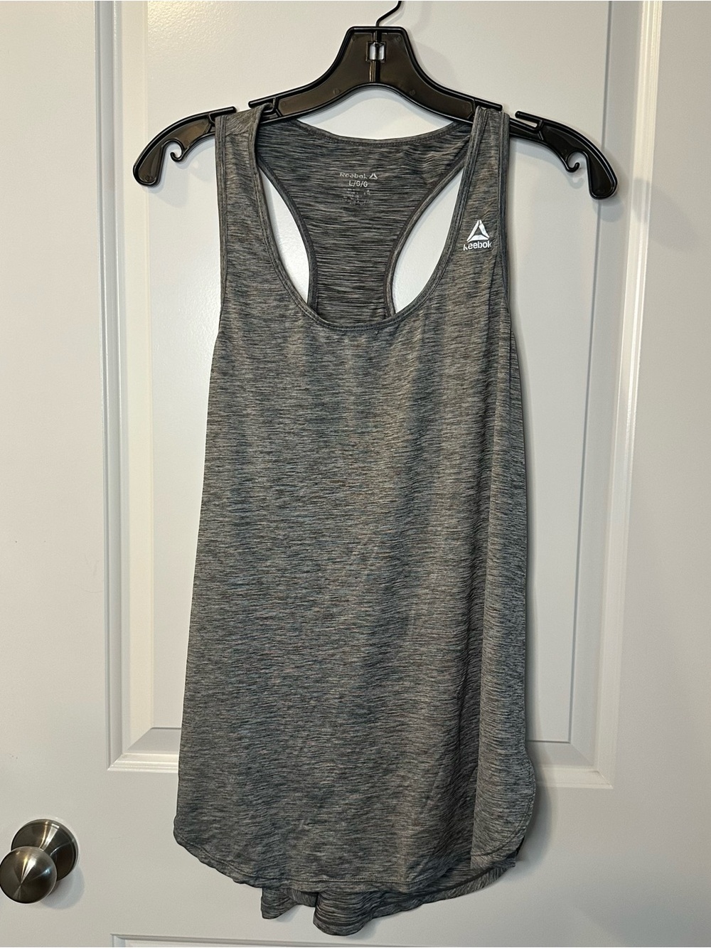 Reebok Racerback Athletic Tank Top |Size Large |Heather Gray
